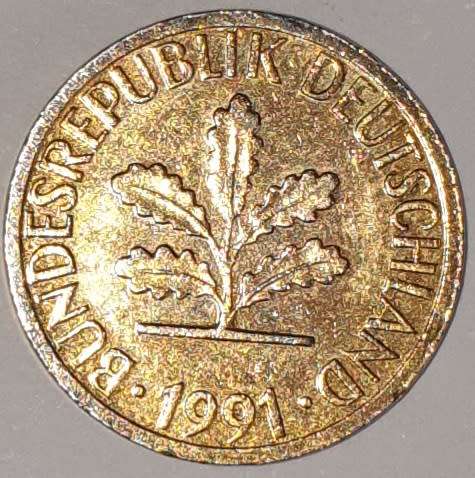 1991 G - 1 PFENNIG - ONE PFENNIG - GERMANY - FEDERAL REPUBLIC - (Copper Plated Steel)